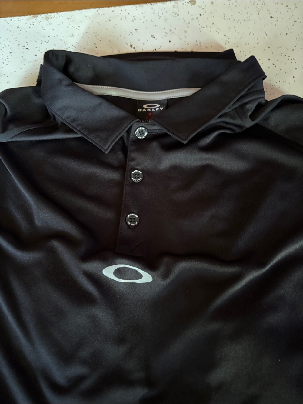 Oakley Black Men’s Polo with Silver Logo